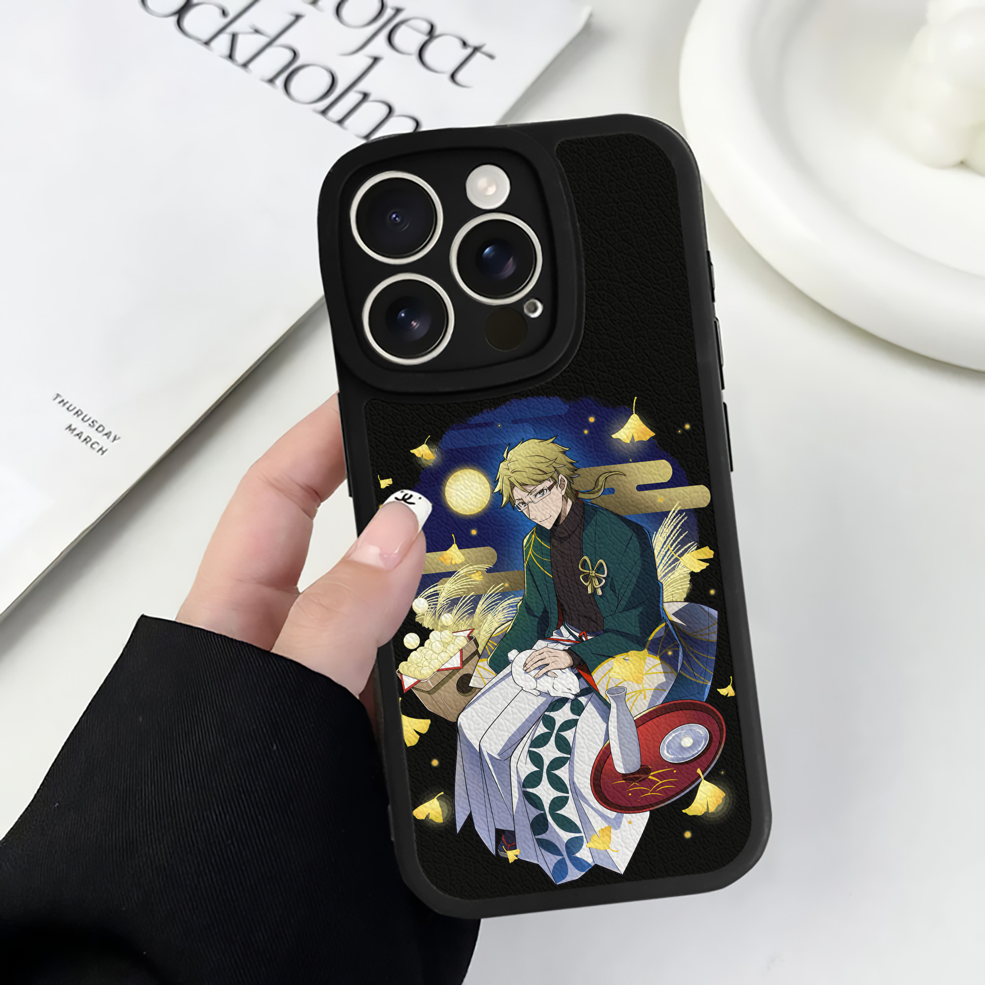 （画像用） 文豪ストレイドッグス Bungo Stray Dogs 【iPhone 16シリーズ対応】シリコンスマホケース（レザー調） 材質：シリコン